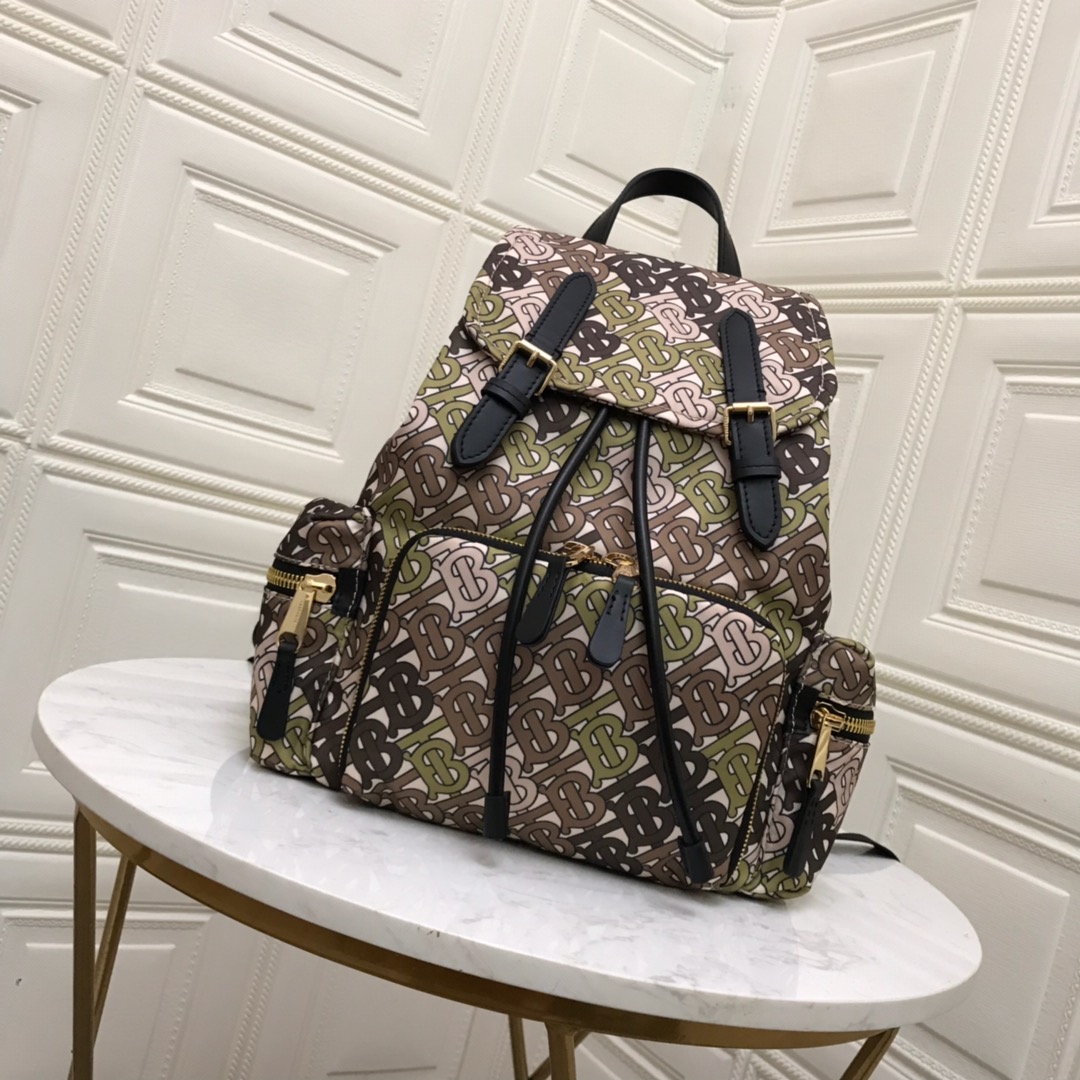 80118051 The Medium Rucksack in Monogram Print Nylon, BURBERRY BACKPACKS
