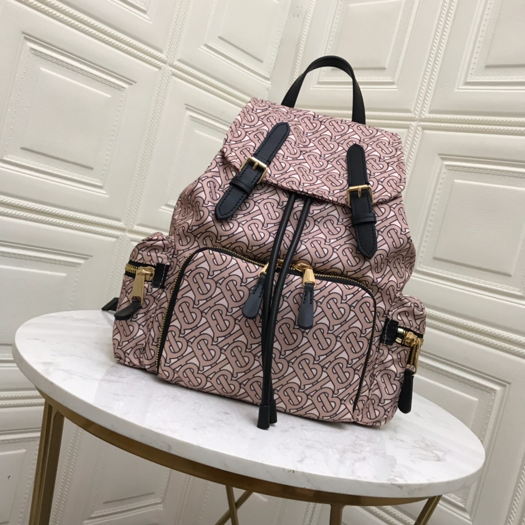 The Medium Rucksack in Monogram Print Nylon, BURBERRY BACKPACKS
