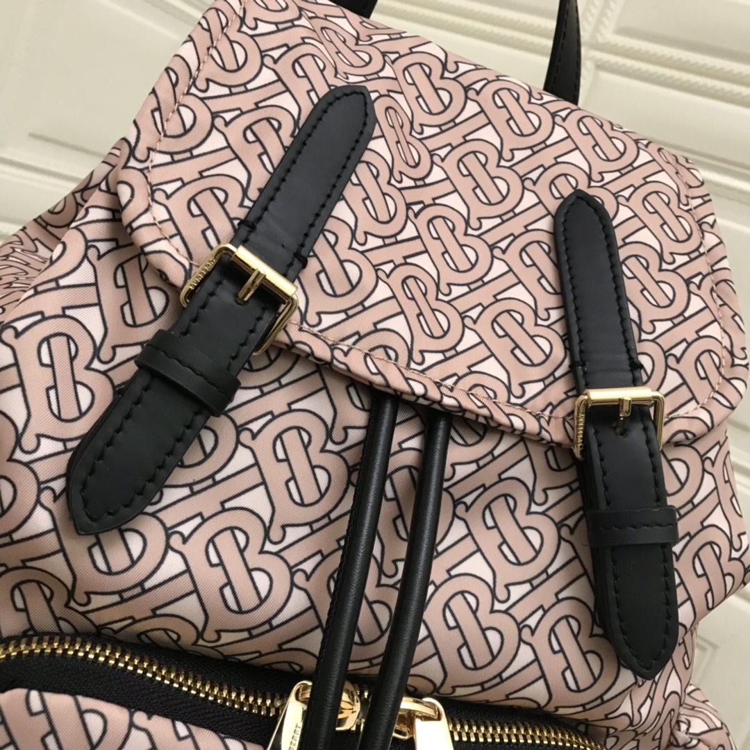 The Medium Rucksack in Monogram Print Nylon, BURBERRY BACKPACKS