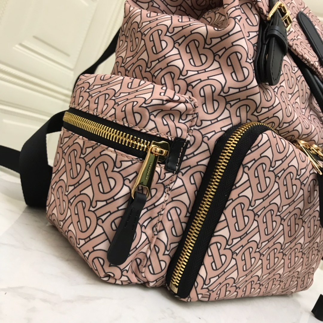 The Medium Rucksack in Monogram Print Nylon, BURBERRY BACKPACKS