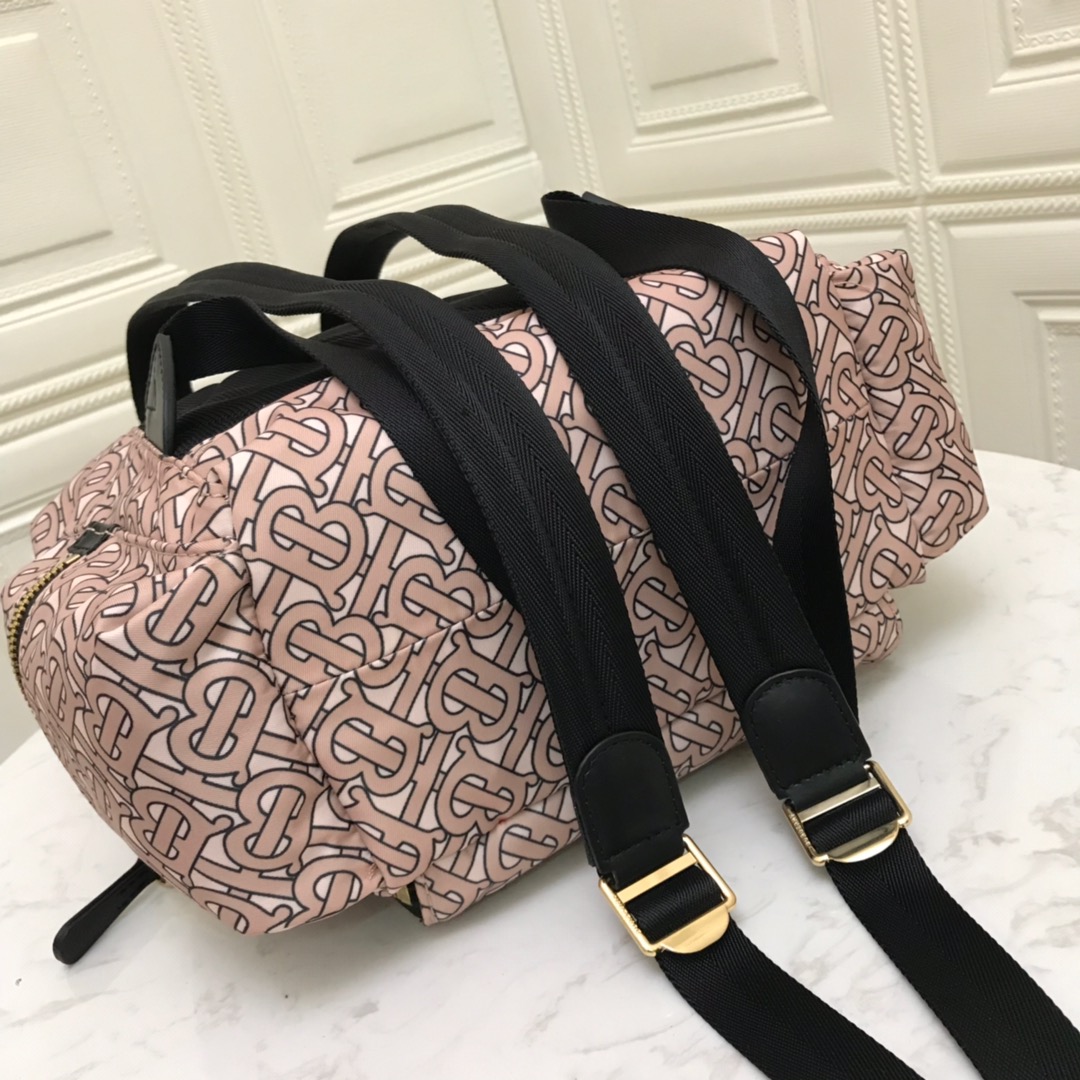 The Medium Rucksack in Monogram Print Nylon, BURBERRY BACKPACKS