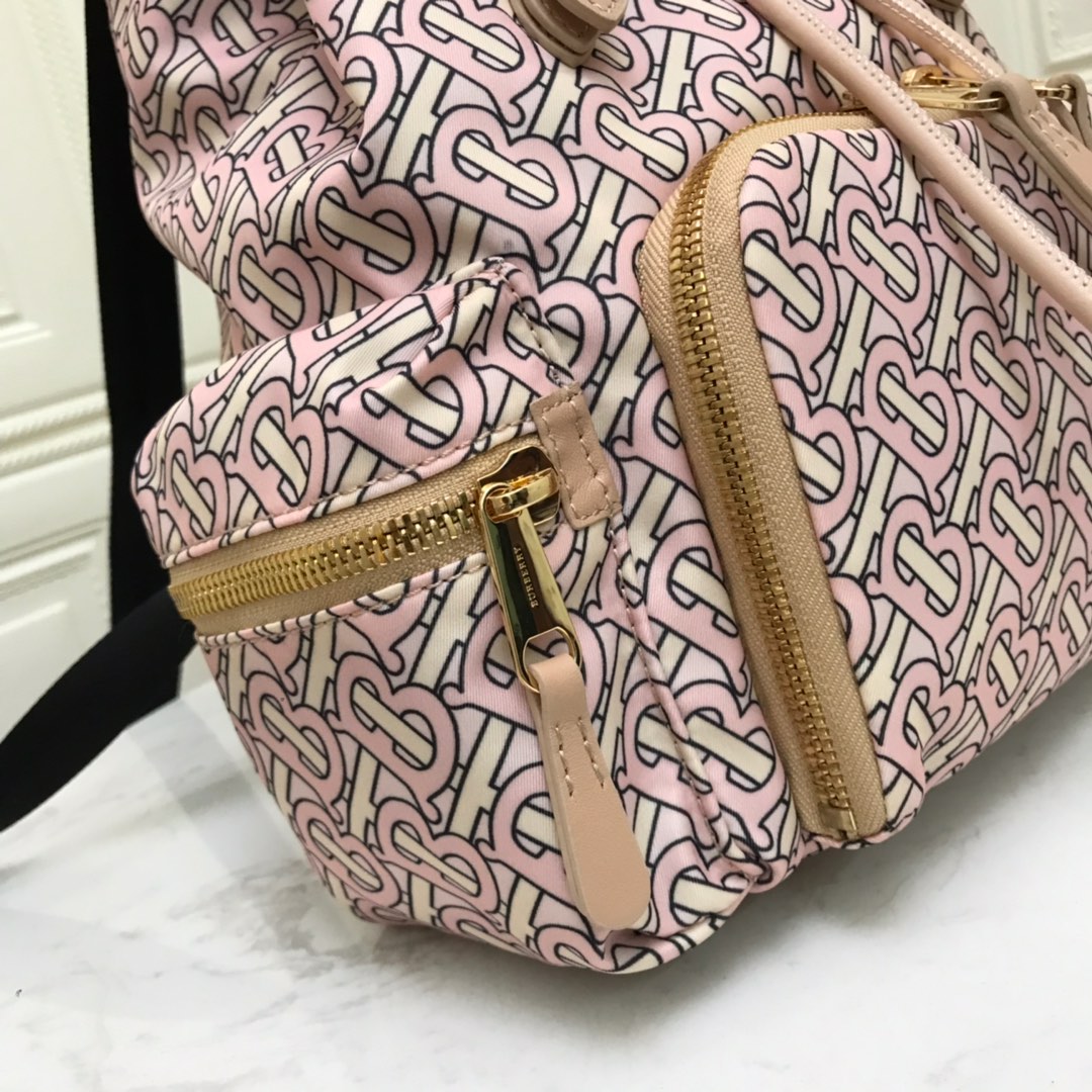 The Medium Rucksack in Monogram Print Nylon, BURBERRY BACKPACKS