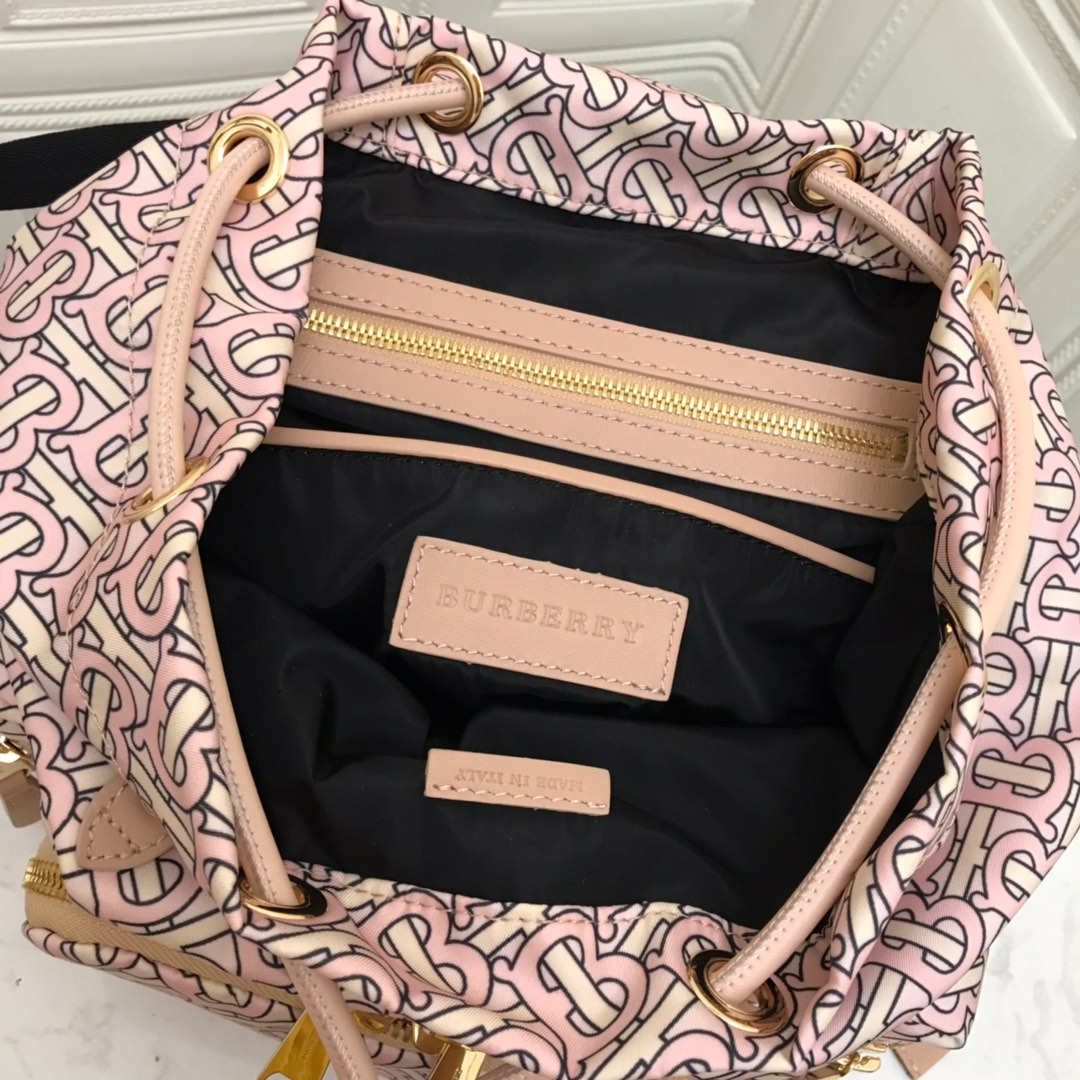 The Medium Rucksack in Monogram Print Nylon, BURBERRY BACKPACKS