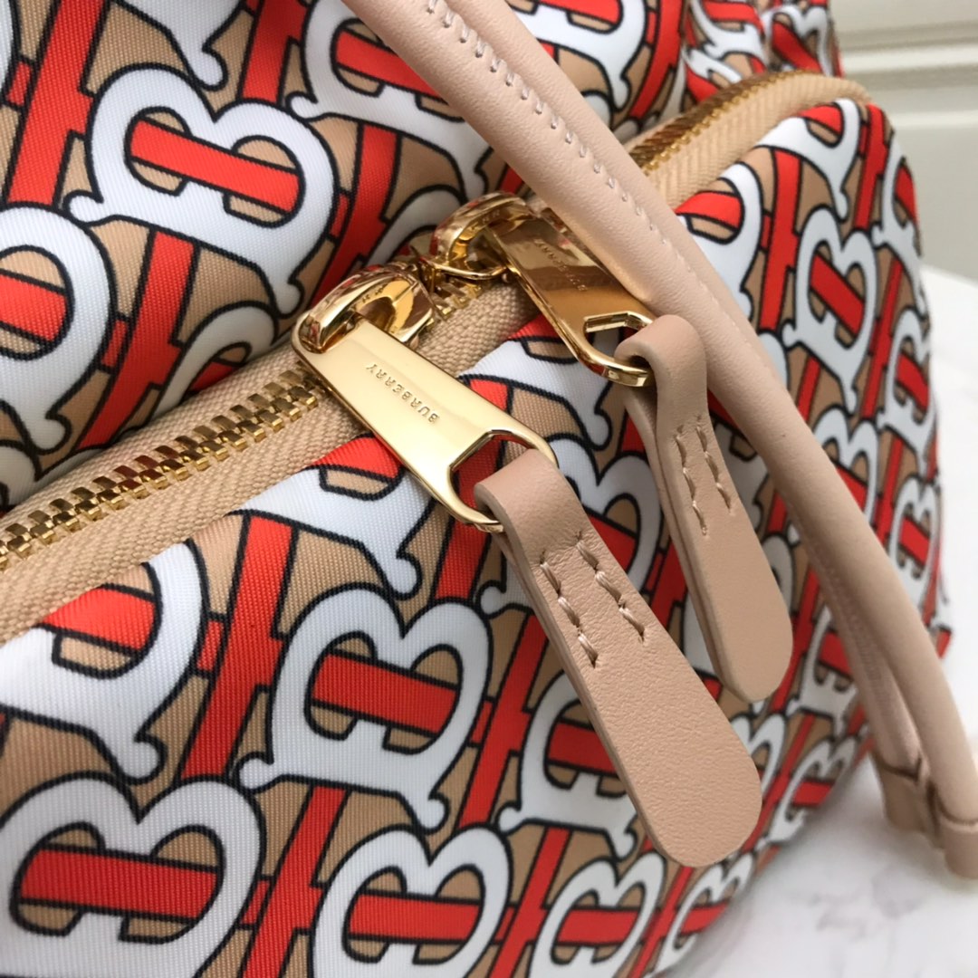 The Medium Rucksack in Monogram Print Nylon, BURBERRY BACKPACKS