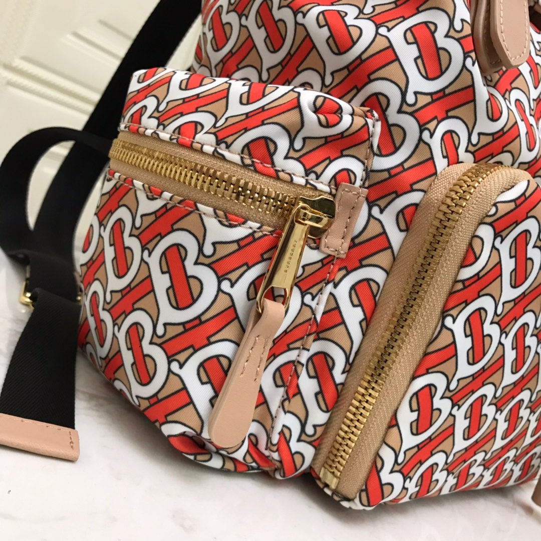 The Medium Rucksack in Monogram Print Nylon, BURBERRY BACKPACKS