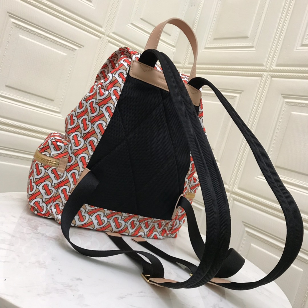 The Medium Rucksack in Monogram Print Nylon, BURBERRY BACKPACKS