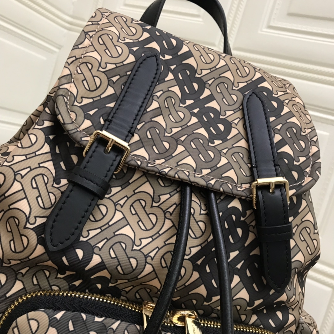 The Medium Rucksack in Monogram Print Nylon, BURBERRY BACKPACKS