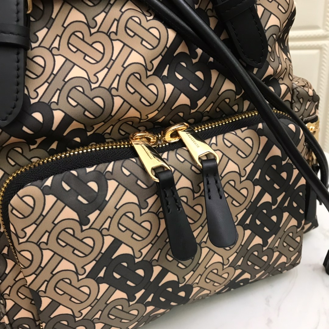 The Medium Rucksack in Monogram Print Nylon, BURBERRY BACKPACKS