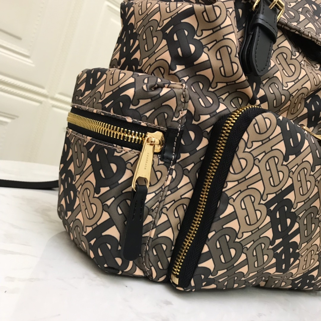 The Medium Rucksack in Monogram Print Nylon, BURBERRY BACKPACKS