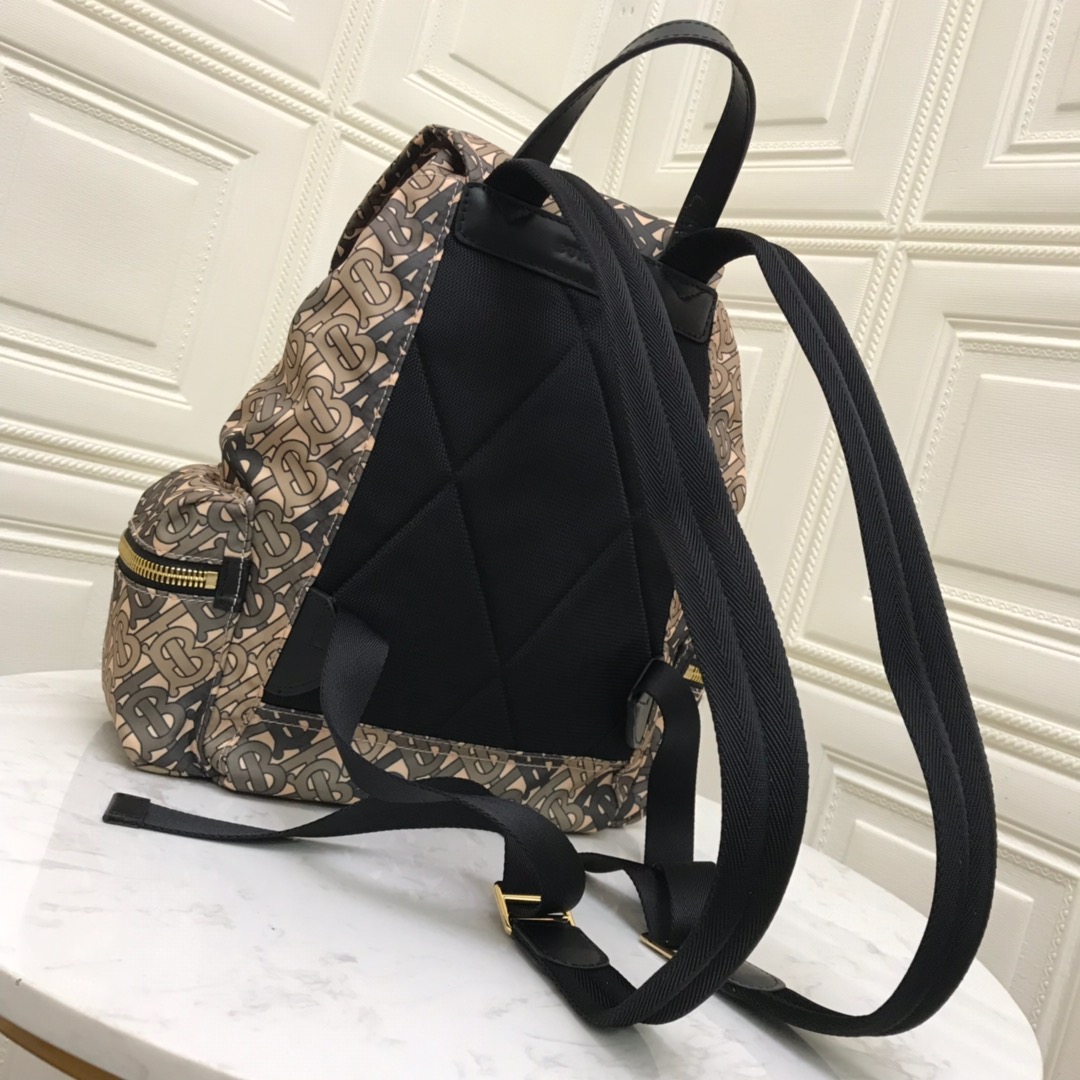 The Medium Rucksack in Monogram Print Nylon, BURBERRY BACKPACKS