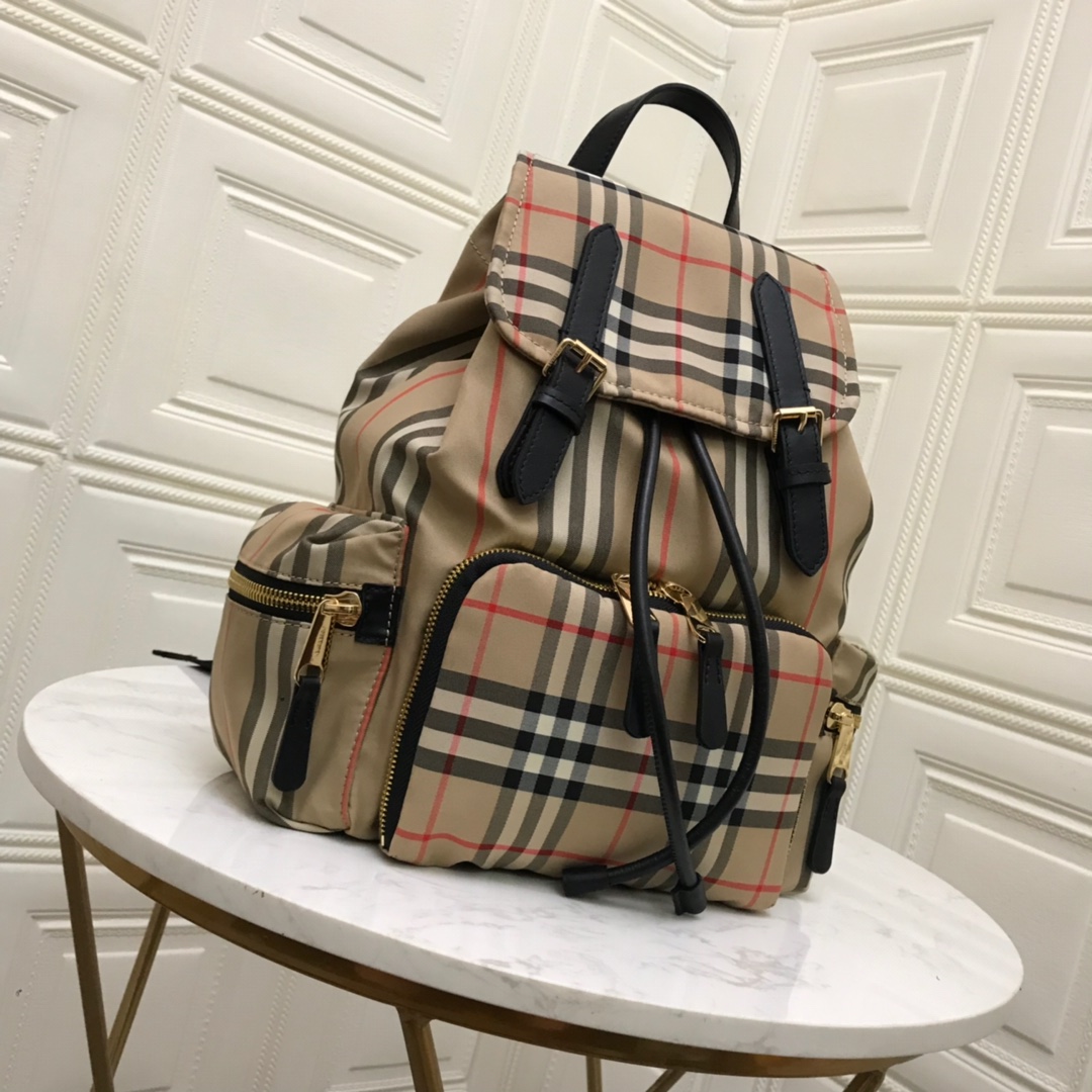 The Medium Rucksack in Vintage Check Nylon, BURBERRY BACKPACKS