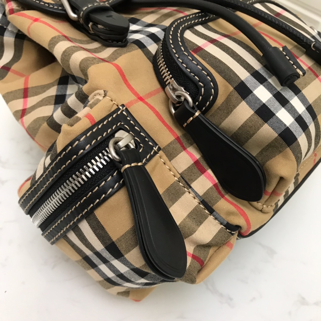 The Small Rucksack in Vintage Check and Leather, BURBERRY BACKPACKS