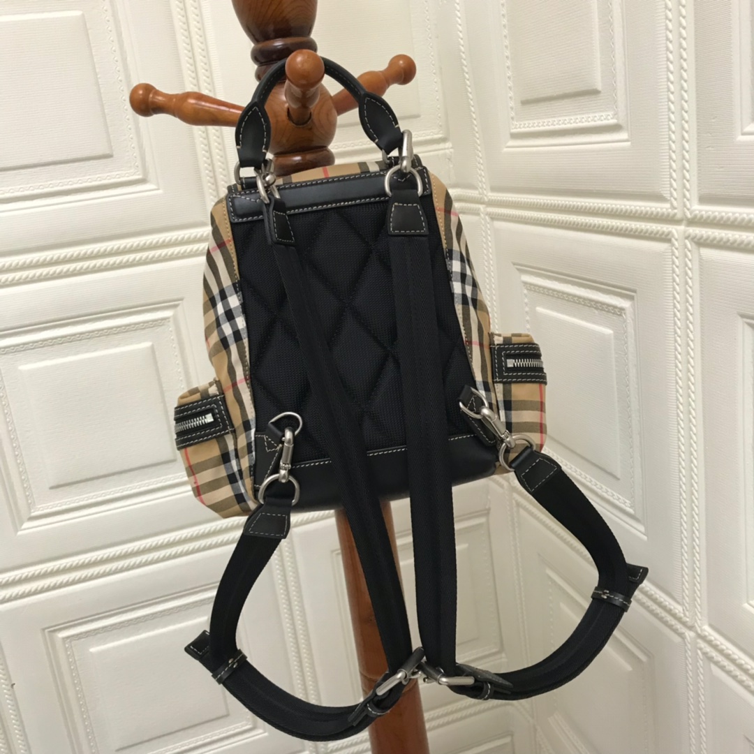 The Small Rucksack in Vintage Check and Leather, BURBERRY BACKPACKS