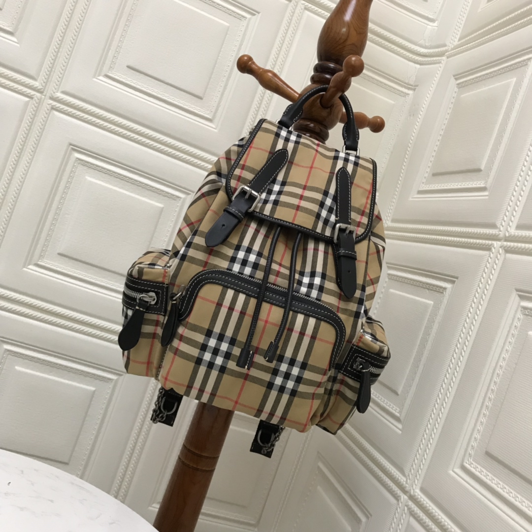 The Medium Rucksack in Vintage Check Nylon, BURBERRY BACKPACKS