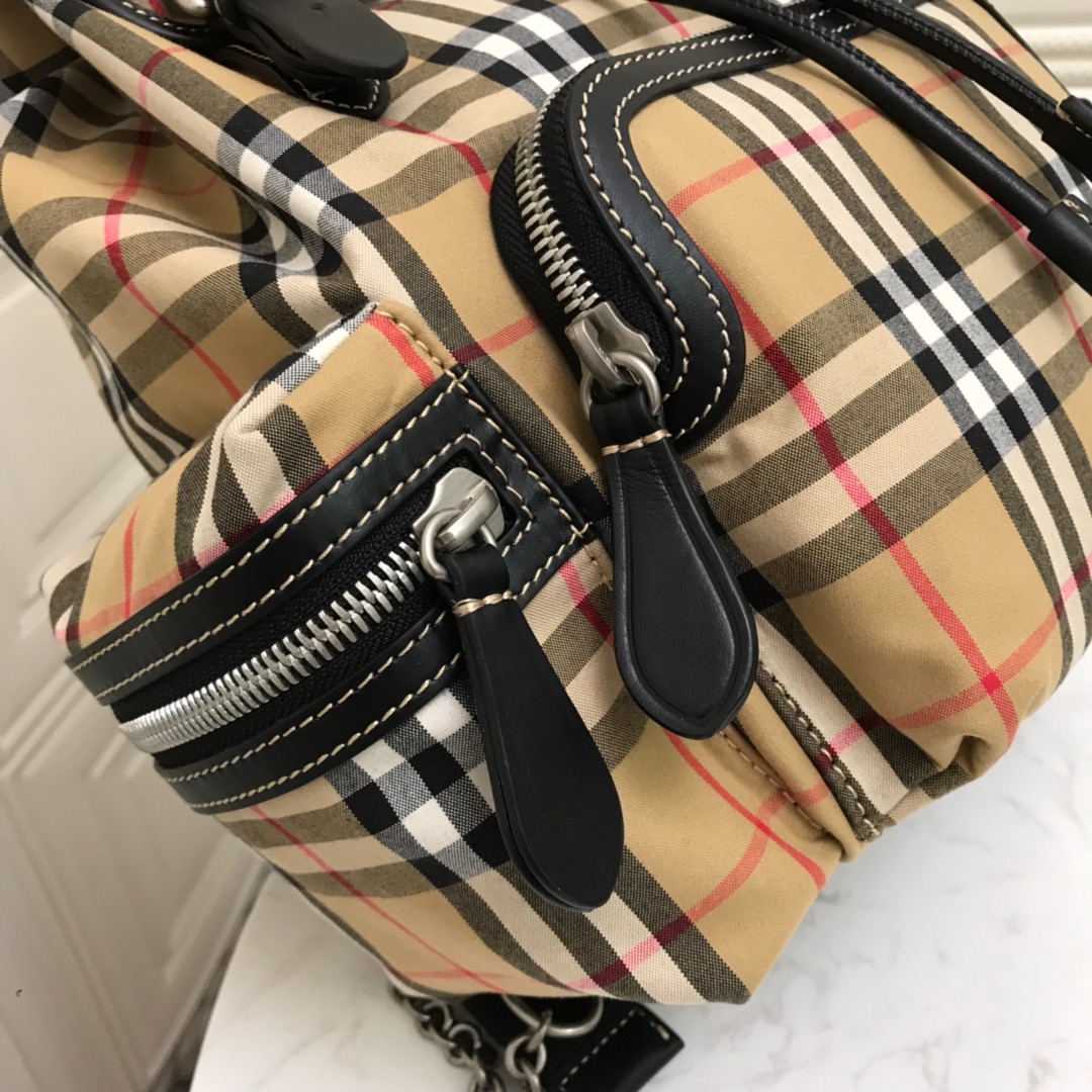 The Medium Rucksack in Vintage Check Nylon, BURBERRY BACKPACKS