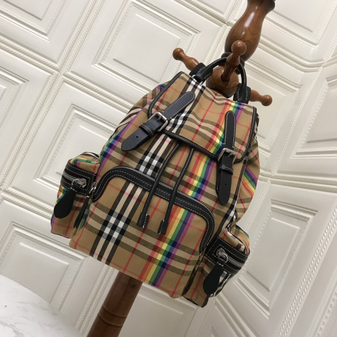 The Medium Rucksack in Vintage Check Nylon, BURBERRY BACKPACKS