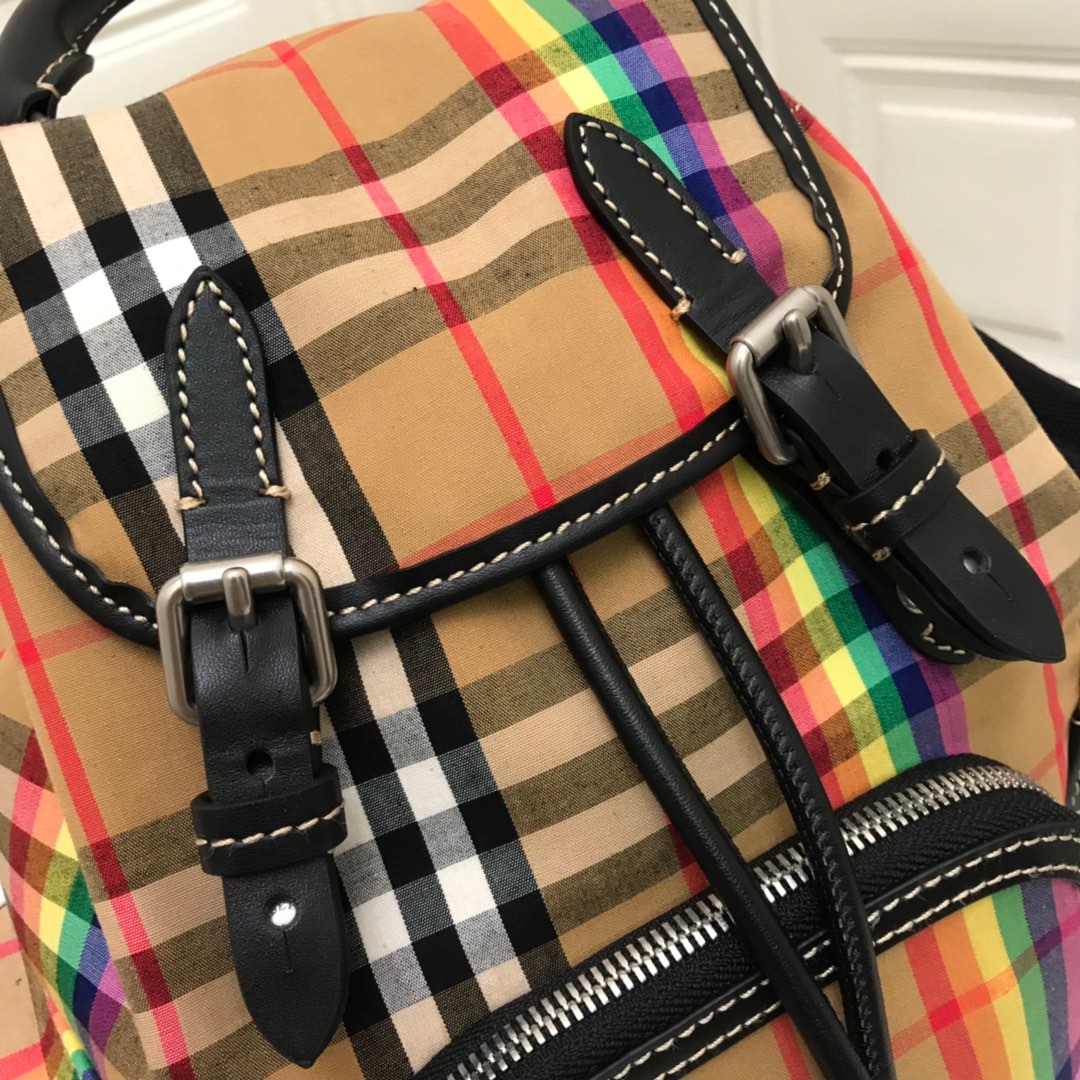 The Small Rucksack in Vintage Check and Leather, BURBERRY BACKPACKS