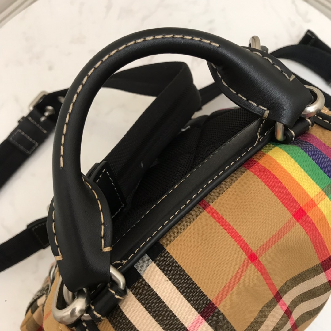 The Small Rucksack in Vintage Check and Leather, BURBERRY BACKPACKS