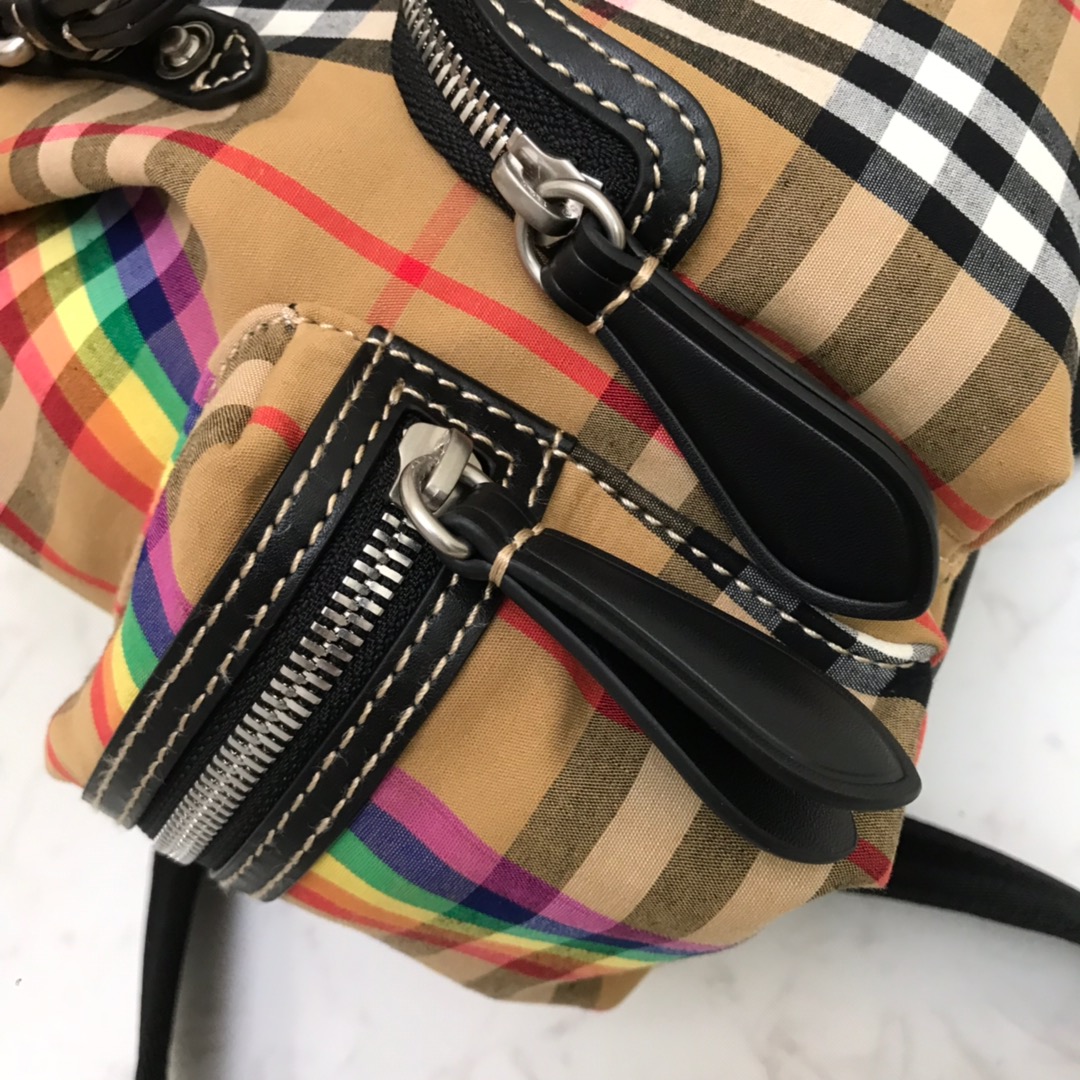 The Small Rucksack in Vintage Check and Leather, BURBERRY BACKPACKS