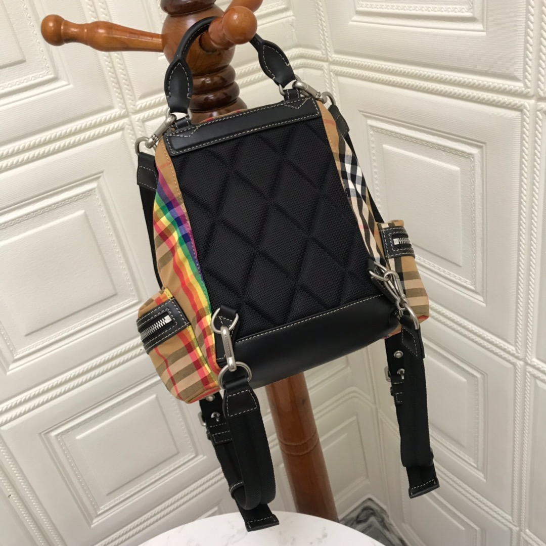 The Small Rucksack in Vintage Check and Leather, BURBERRY BACKPACKS