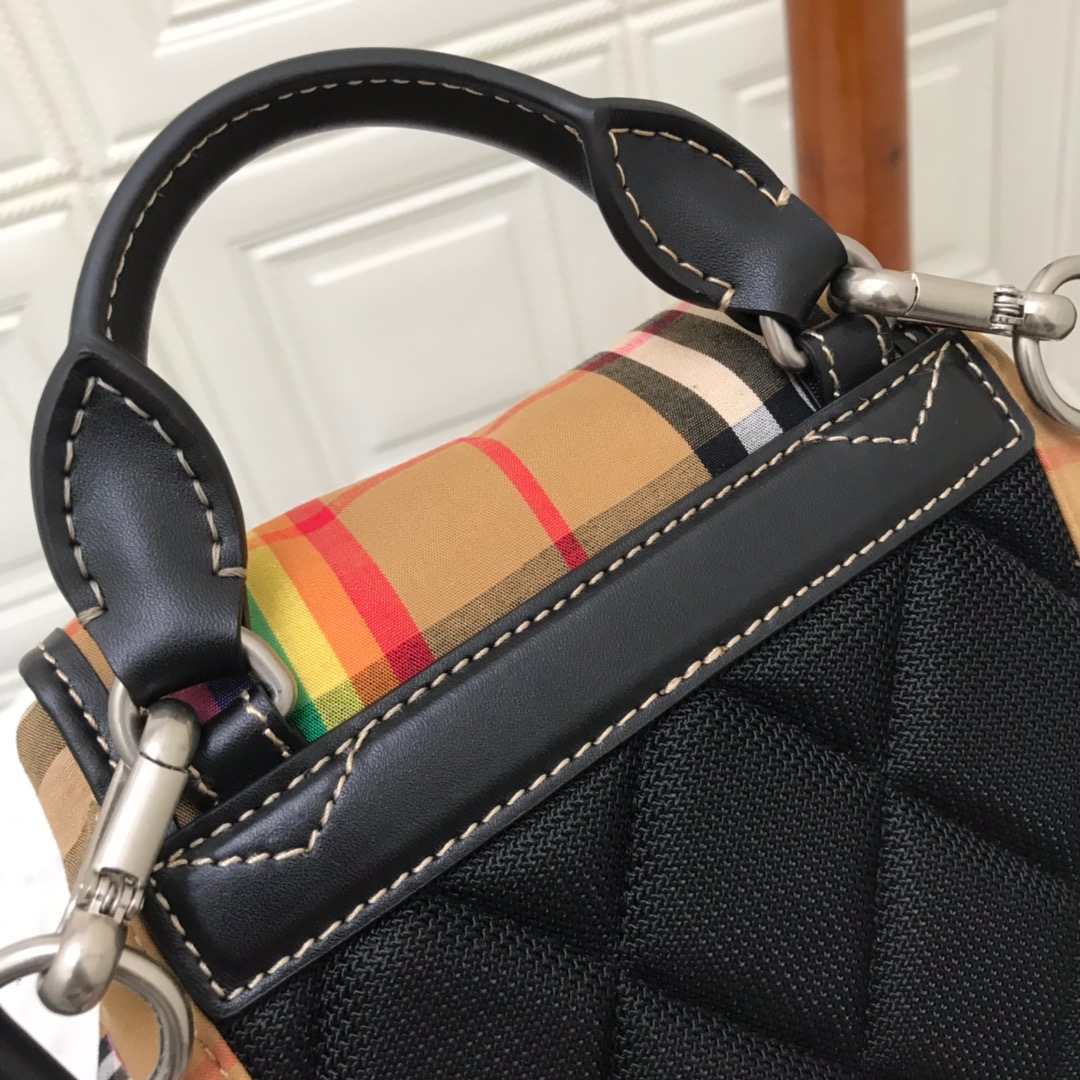 The Small Rucksack in Vintage Check and Leather, BURBERRY BACKPACKS