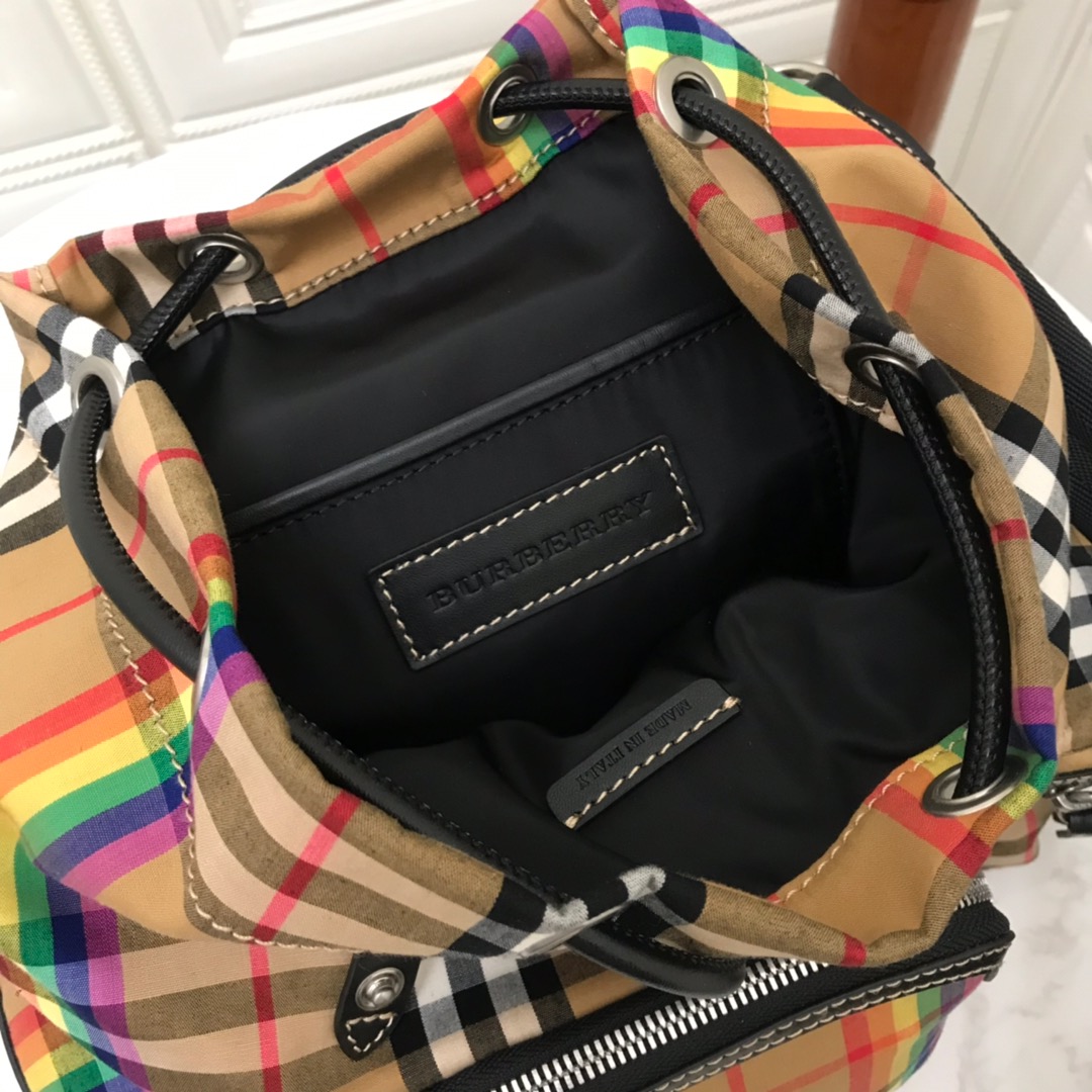 The Small Rucksack in Vintage Check and Leather, BURBERRY BACKPACKS