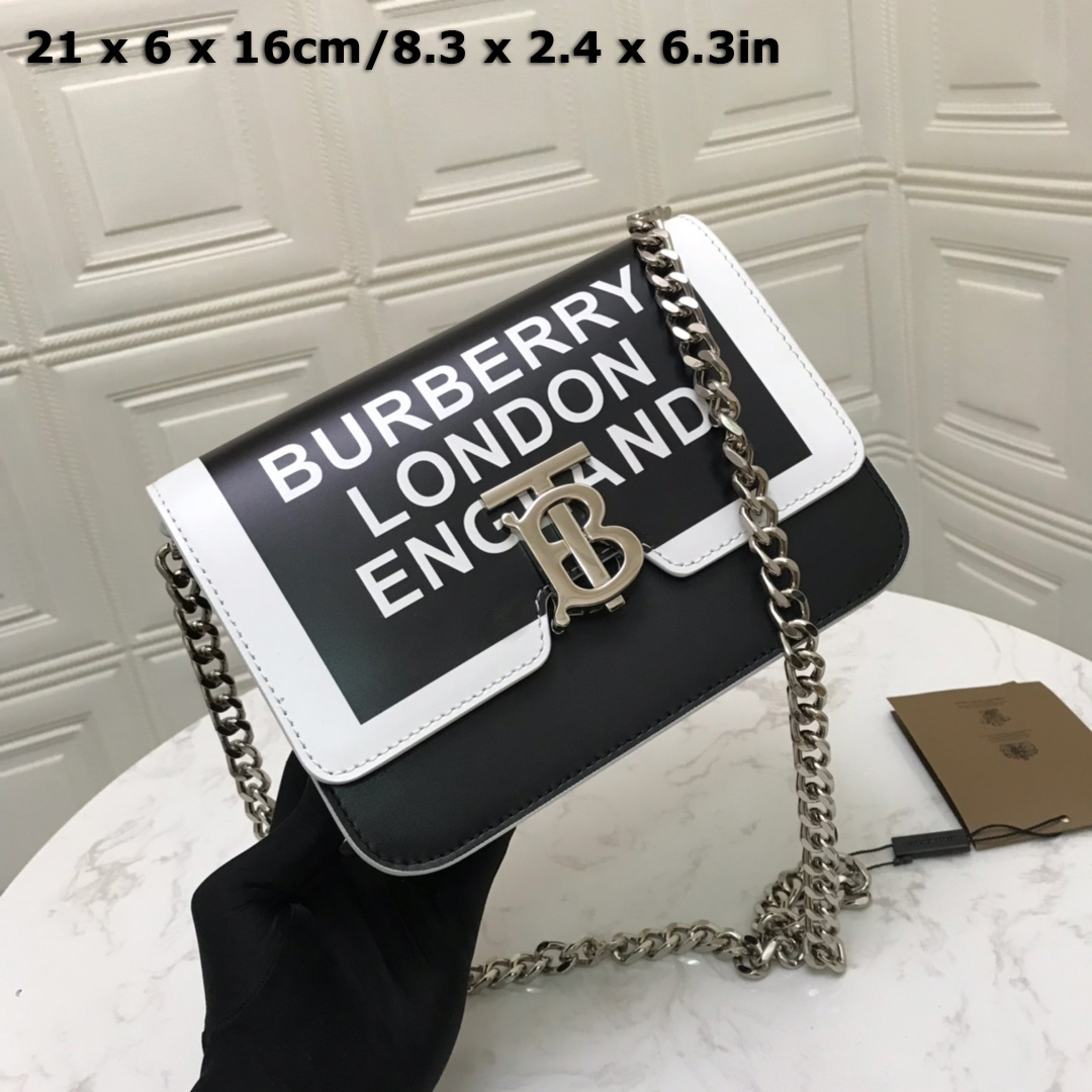 80124761 Small Logo Print Leather TB Bag, BURBERRY BAGS