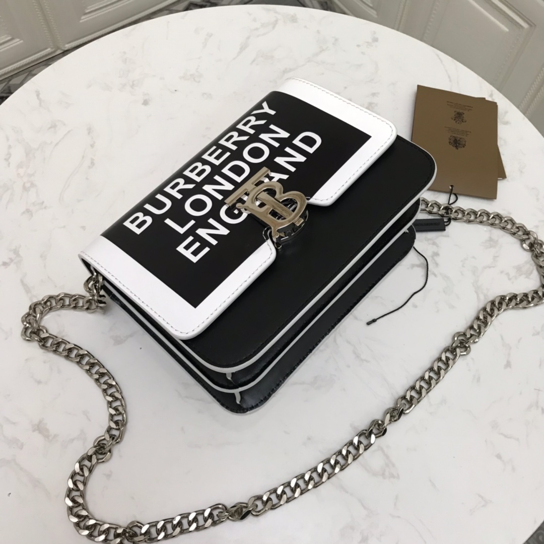 80124761 Small Logo Print Leather TB Bag, BURBERRY BAGS