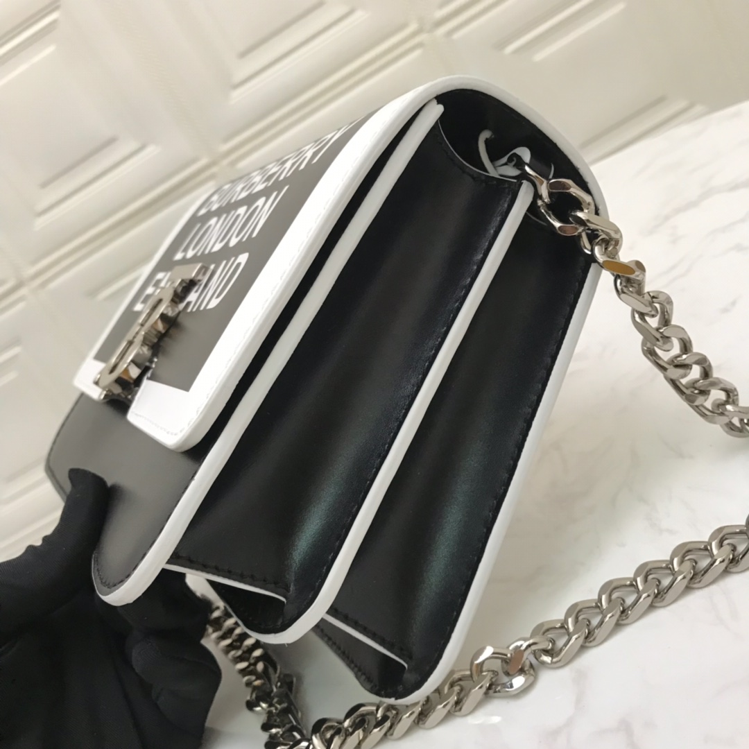 80124761 Small Logo Print Leather TB Bag, BURBERRY BAGS