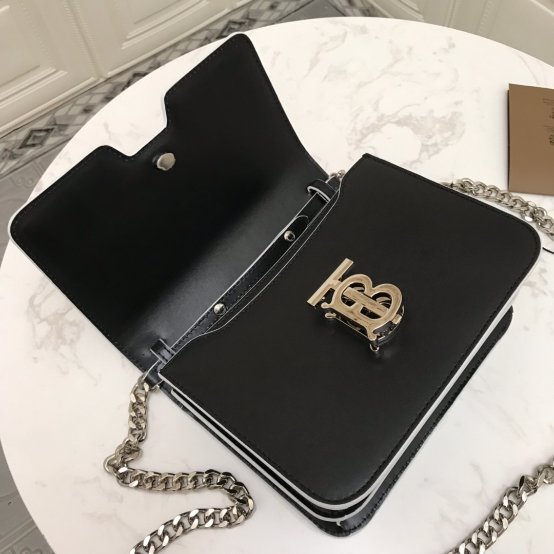 80124761 Small Logo Print Leather TB Bag, BURBERRY BAGS