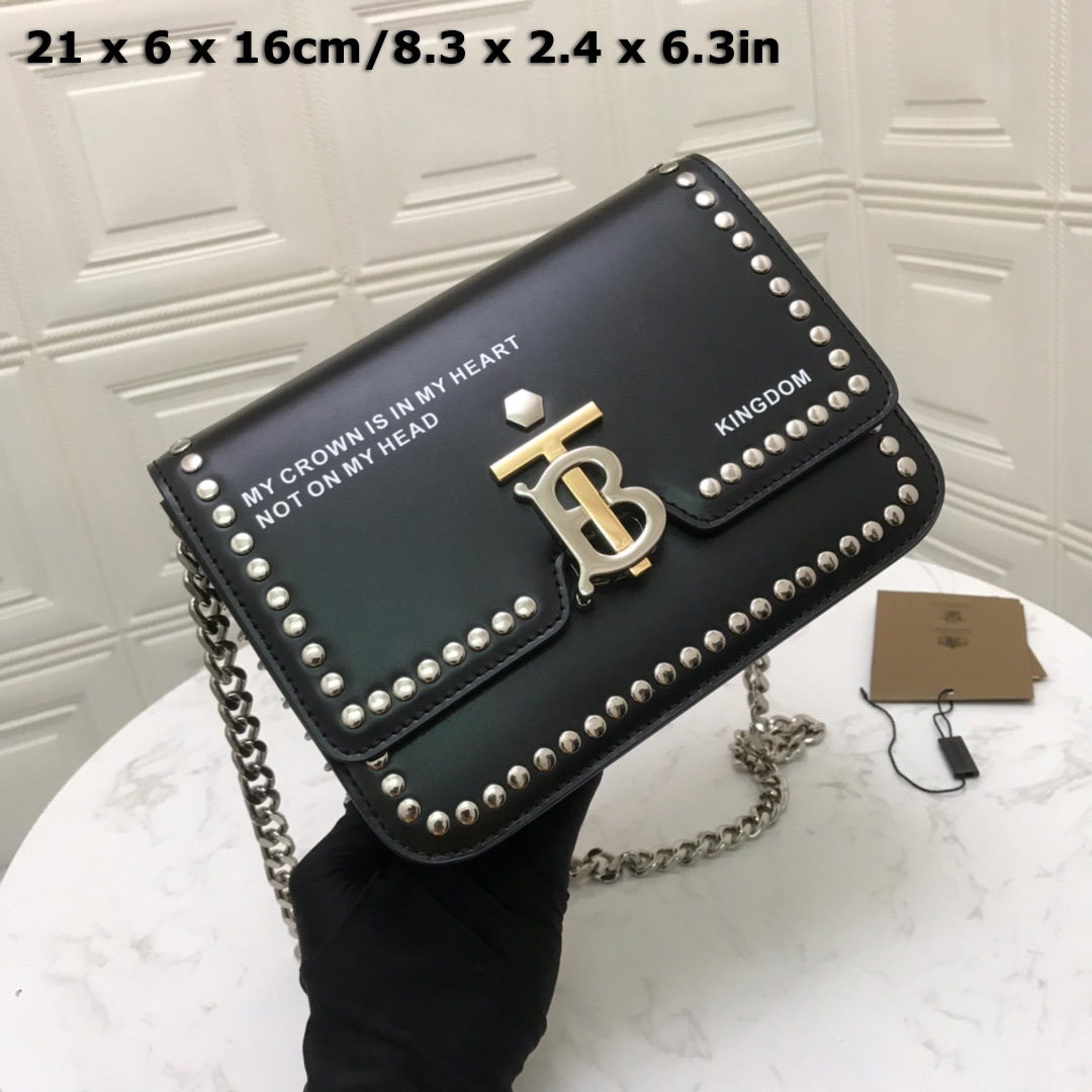 80125911 Small Studded Montage Print Leather TB Bag, BURBERRY BAGS