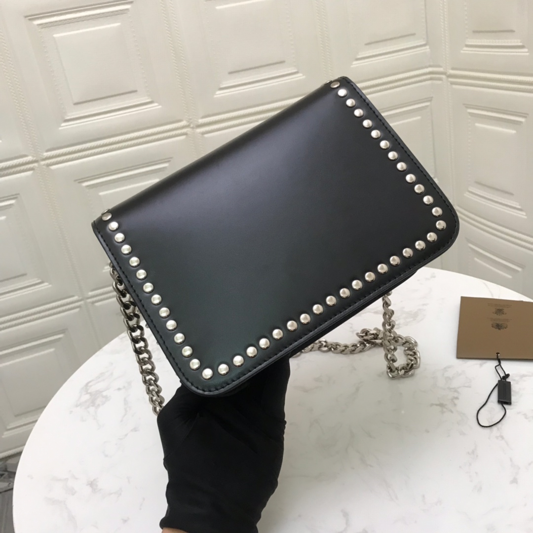 80125911 Small Studded Montage Print Leather TB Bag, BURBERRY BAGS