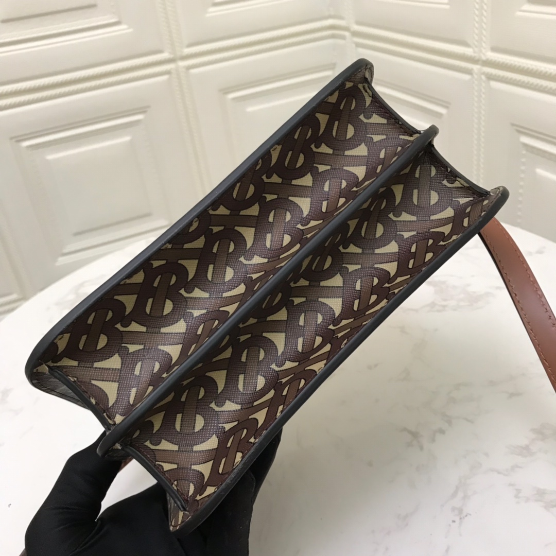 80193361 Small Monogram Stripe E-canvas TB Bag, BURBERRY BAGS
