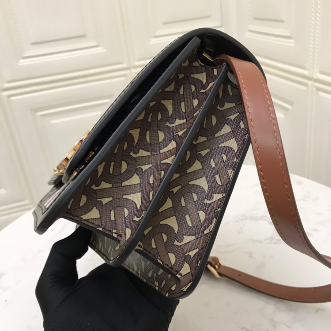 80193361 Small Monogram Stripe E-canvas TB Bag, BURBERRY BAGS