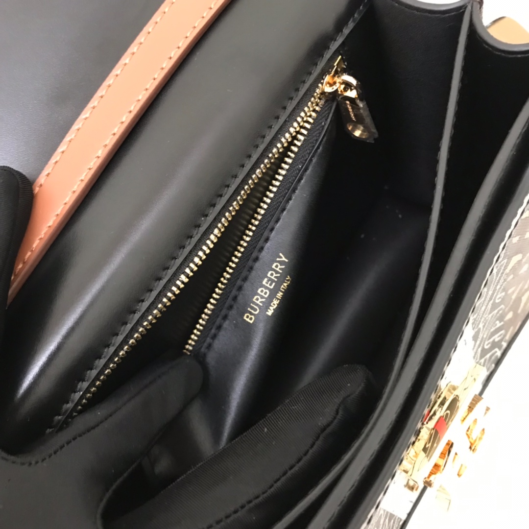 80193361 Small Monogram Stripe E-canvas TB Bag, BURBERRY BAGS