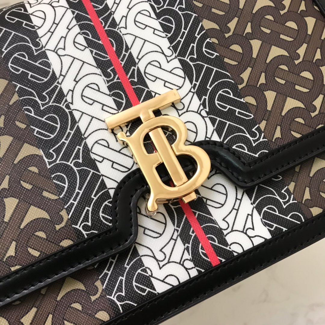 80193371 Medium Monogram Stripe E-canvas TB Bag, BURBERRY BAGS