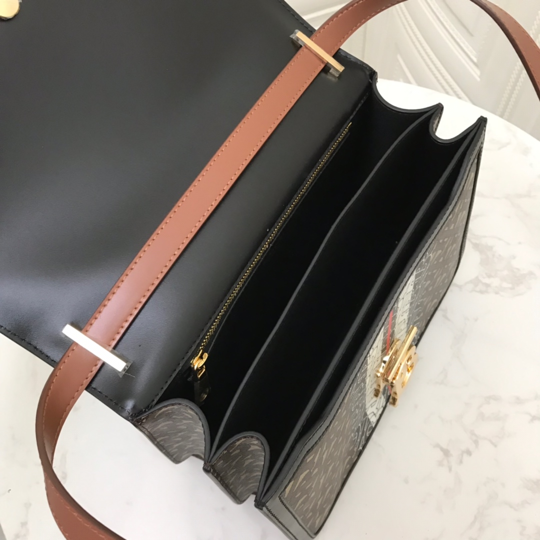 80193371 Medium Monogram Stripe E-canvas TB Bag, BURBERRY BAGS