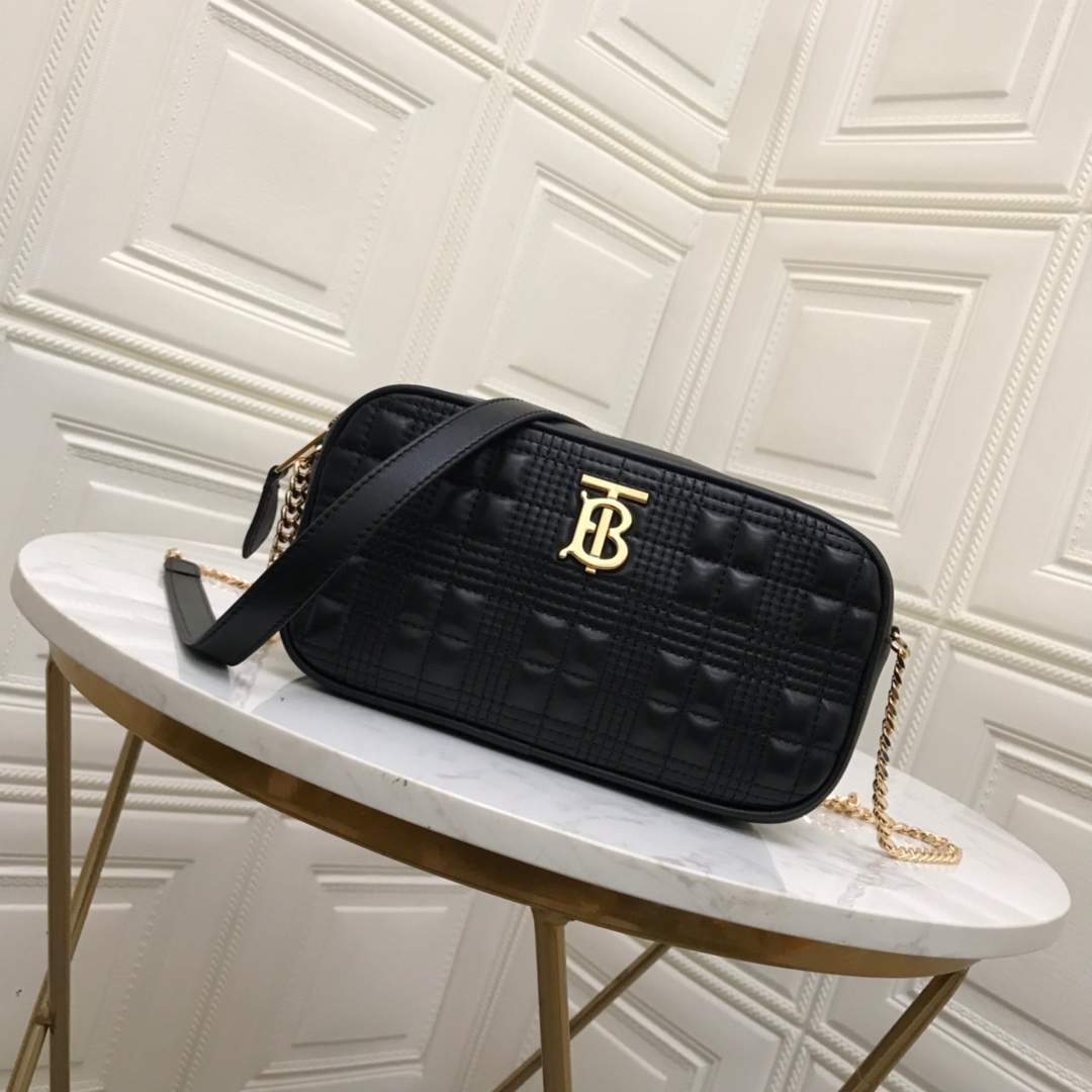 80207131 Quilted Lambskin Camera Bag, BURBERRY BAGS