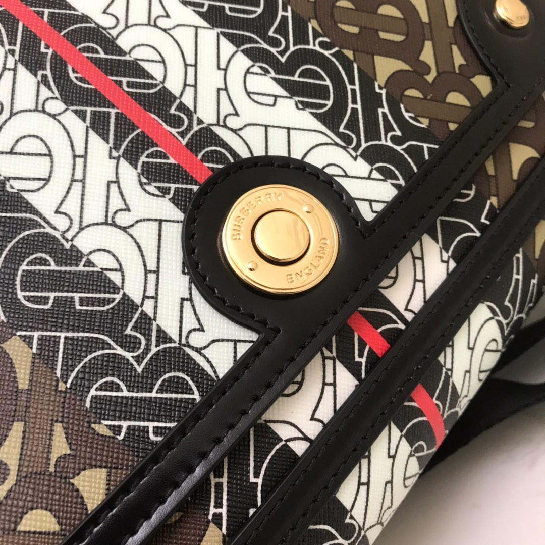 Monogram Stripe E-canvas Note Crossbody Bag, Burberry Handbag