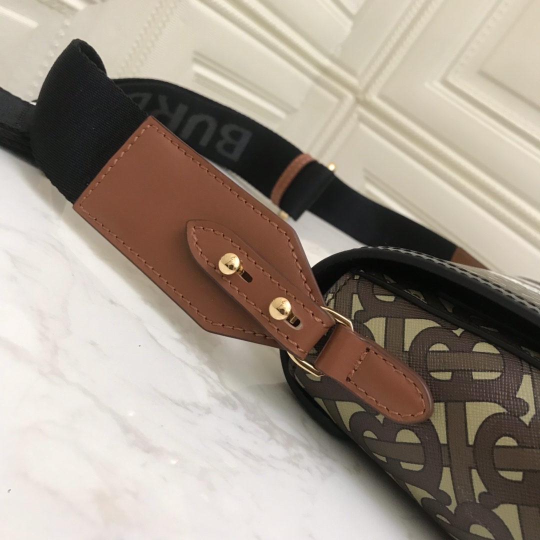 Monogram Stripe E-canvas Note Crossbody Bag, Burberry Handbag