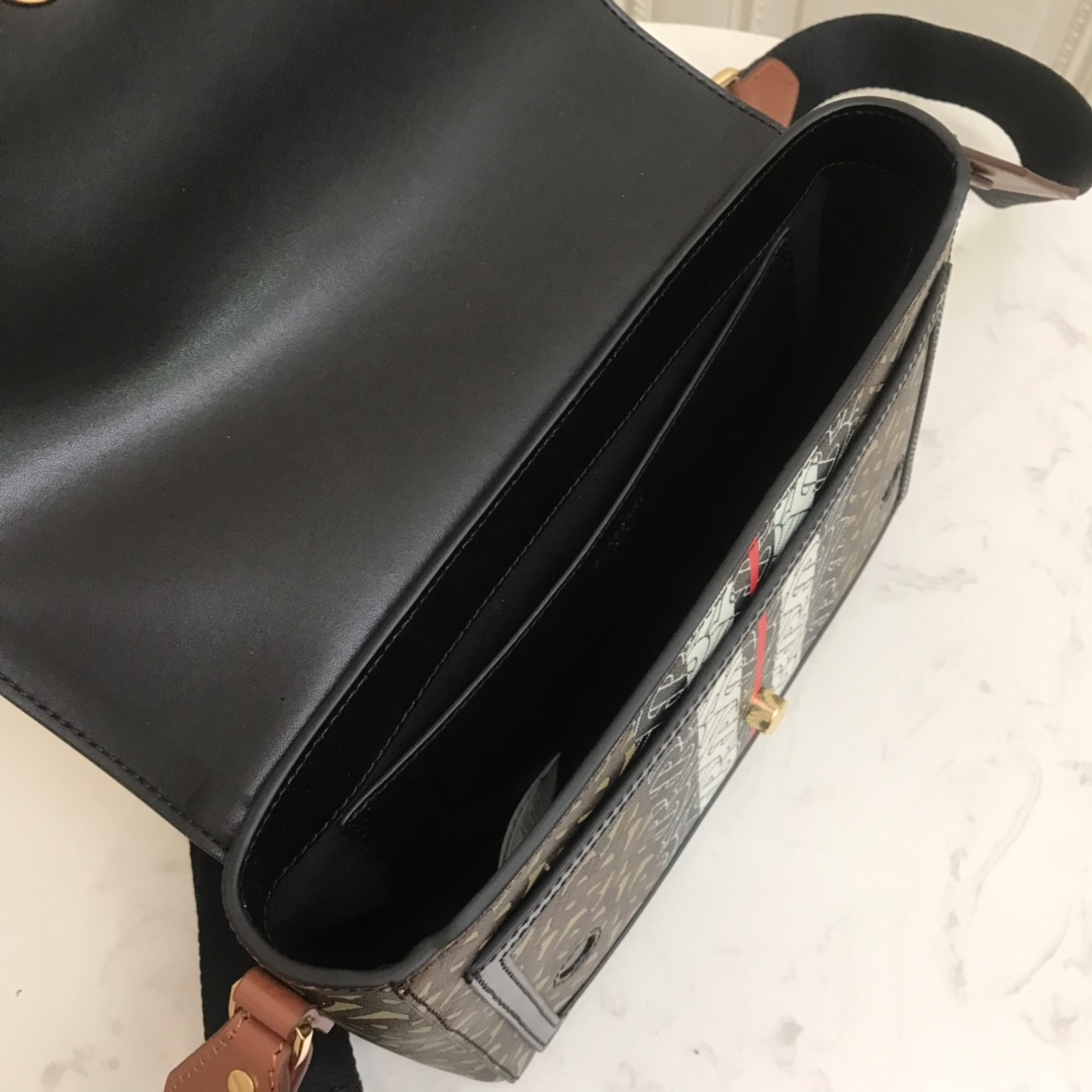 Monogram Stripe E-canvas Note Crossbody Bag, Burberry Handbag