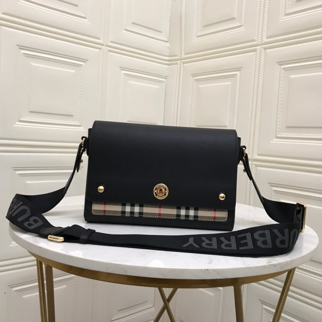 Leather and Vintage Check Note Crossbody Bag, Burberry Handbag