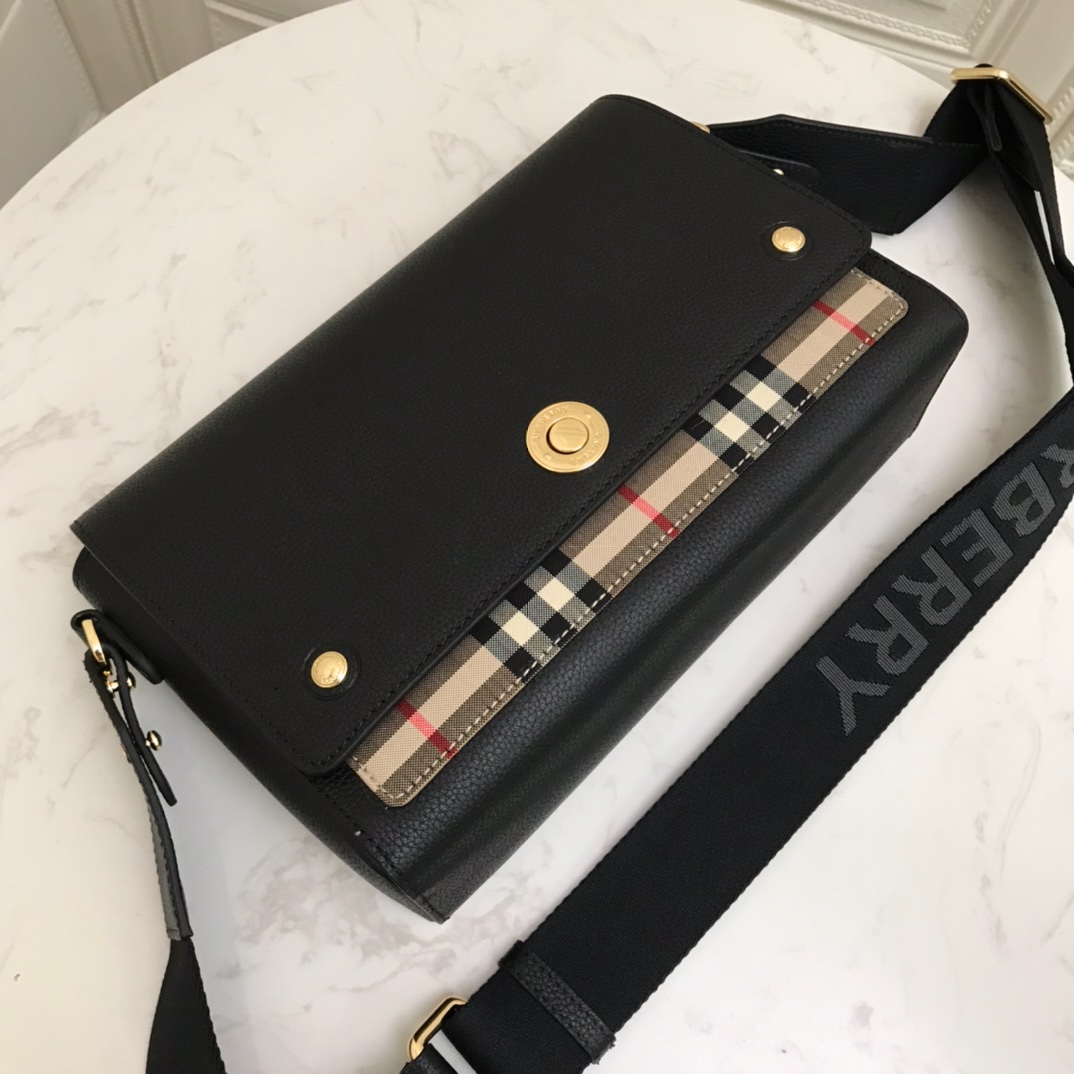 Leather and Vintage Check Note Crossbody Bag, Burberry Handbag