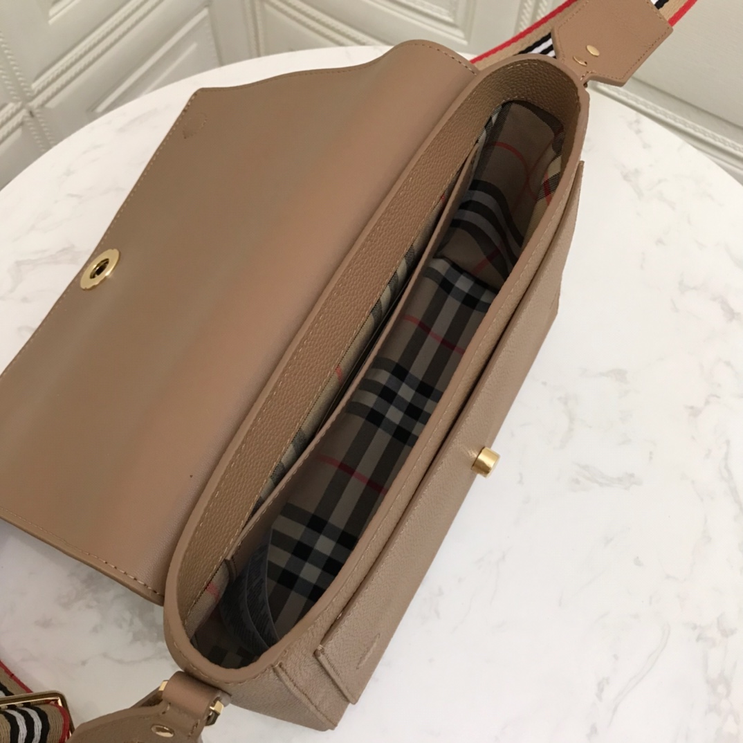Grainy Leather Note Crossbody Bag, Burberry Handbag