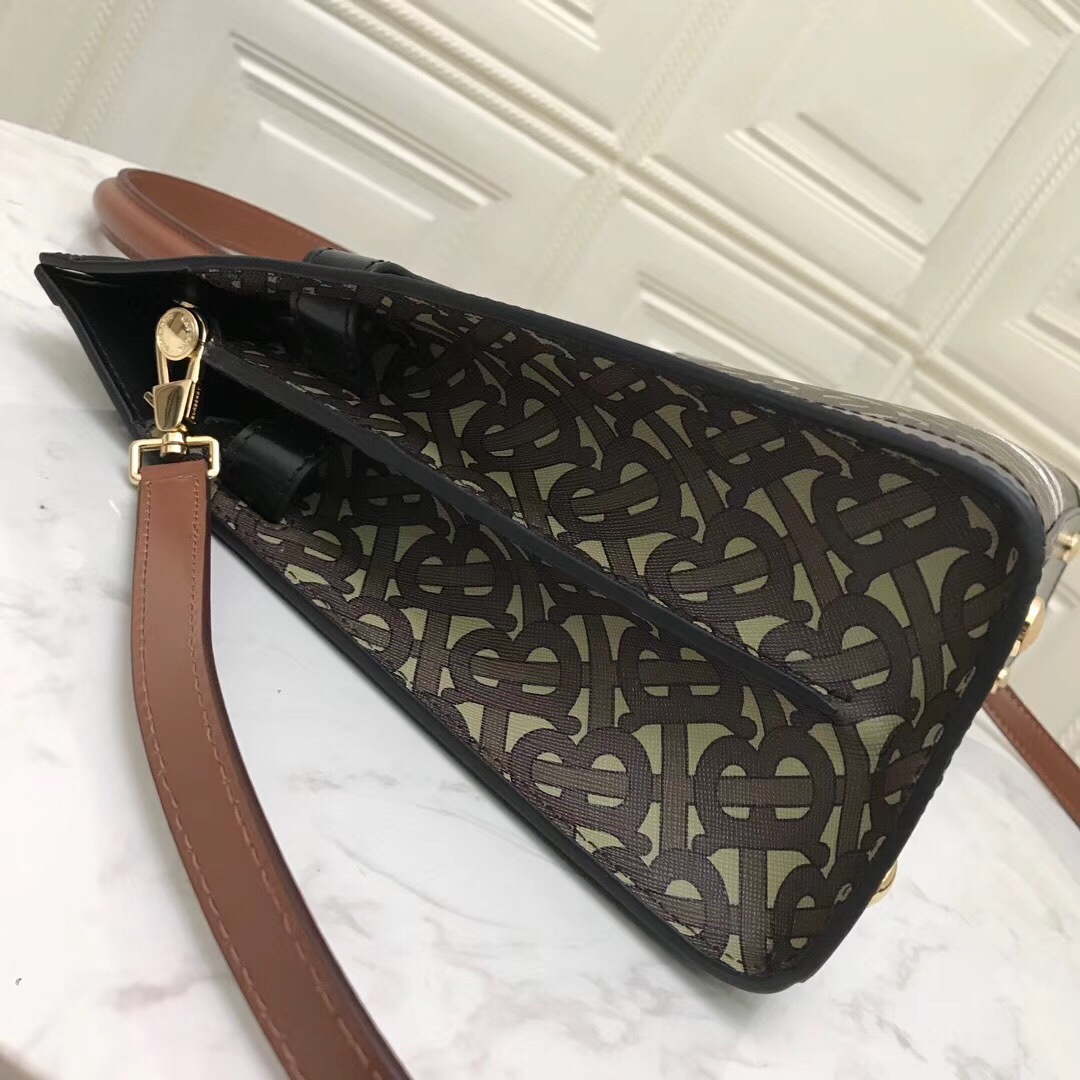 Medium Monogram Stripe E-canvas Title Bag, Burberry Handbag