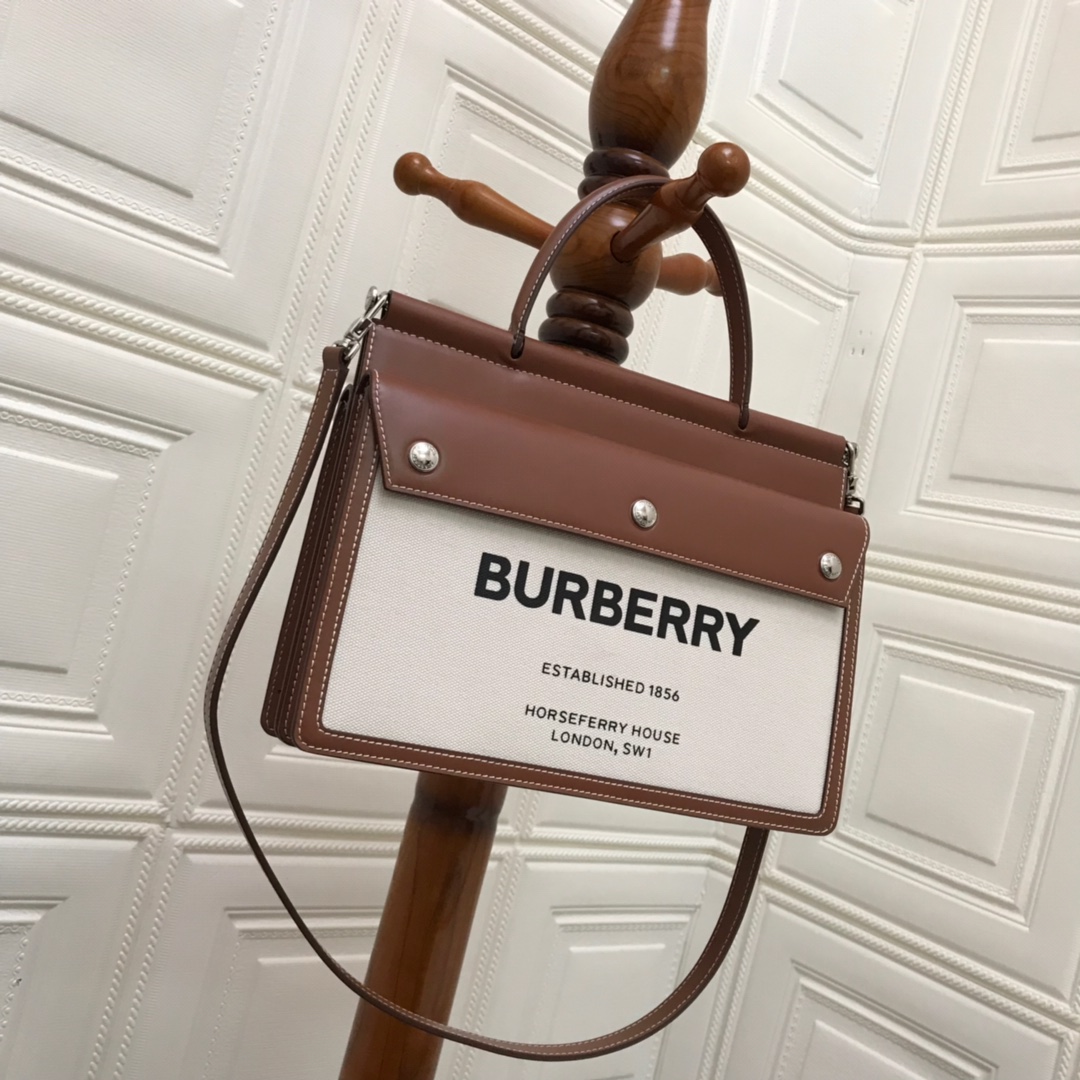 Small Horseferry Print Title Bag with Pocket Detail, Burberry Handbag