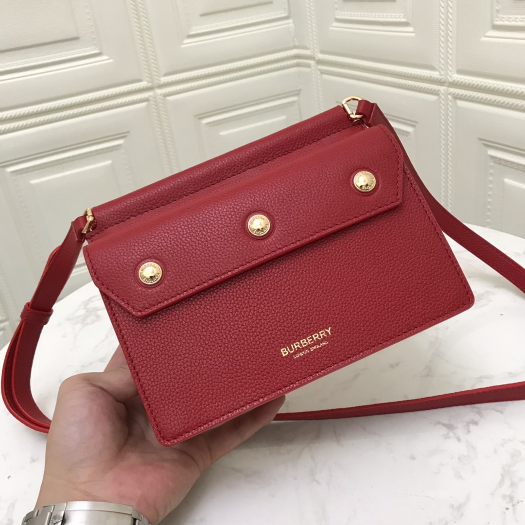 Mini Leather Title Bag with Pocket Detail, Burberry Handbag