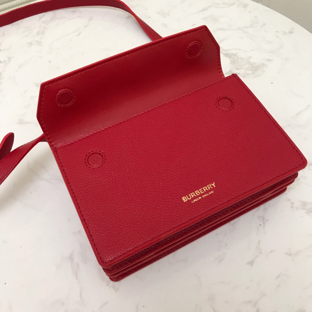 Mini Leather Title Bag with Pocket Detail, Burberry Handbag