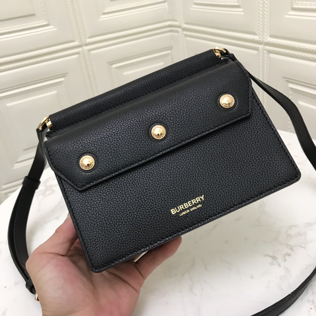 Mini Leather Title Bag with Pocket Detail, Burberry Handbag