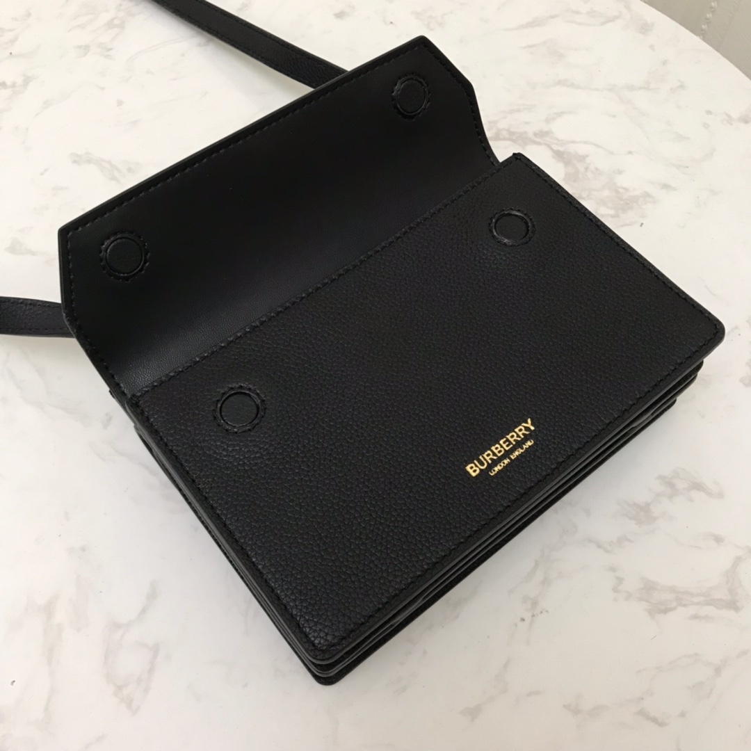 Mini Leather Title Bag with Pocket Detail, Burberry Handbag